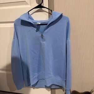 Light Blue Quarter-Zip Sweatshirt